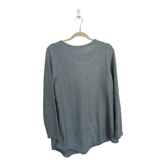 Blue Gray Crew Neck Pull Over Sweater Rafella Acrylic Plus 1X Knit Long Sleeve - Picture 4 of 6